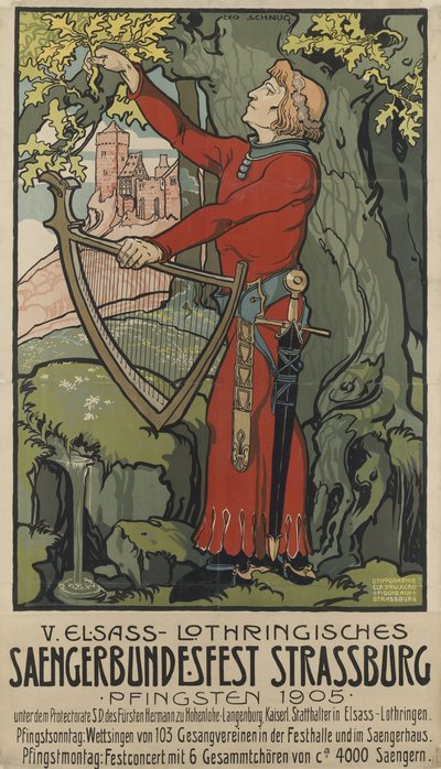 Festiwal piosenkarzy Saengerbundesfest Strasburg, 1905. autorstwa Léo Schnug