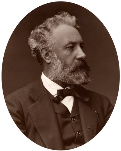 Jules Verne, francuski powieściopisarz, 1877. autorstwa Lock and Whitfield
