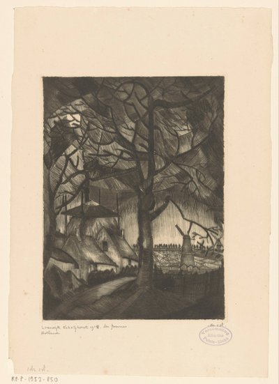 Gospodarstwo rolne Les Fermes (oryginalny tytuł na obiekcie) autorstwa Lodewijk Schelfhout (signed by artist)