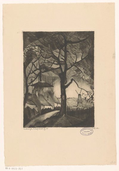 Gospodarstwo rolne Les Fermes (oryginalny tytuł na obiekcie) autorstwa Lodewijk Schelfhout (signed by artist)