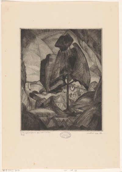 Boom in een heuvellandschap met meer Drzewo nad jeziorem (tytuł oryginalny) Drzewo z jeziorem (tytuł na obiekcie) autorstwa Lodewijk Schelfhout (signed by artist)