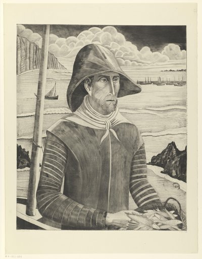 Śruba bretońska Breton Fisherman II (tytuł oryginalny) autorstwa Lodewijk Schelfhout (signed by artist)