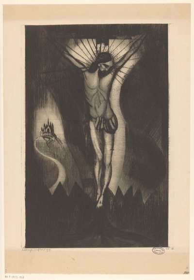 Chrystus na krzyżu Le Christ II (tytuł oryginalny) autorstwa Lodewijk Schelfhout (signed by artist)