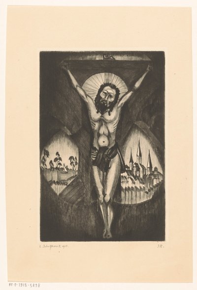 Chrystus na krzyżu Le Christ I (oryginalny tytuł na obiekcie) autorstwa Lodewijk Schelfhout (signed by artist)