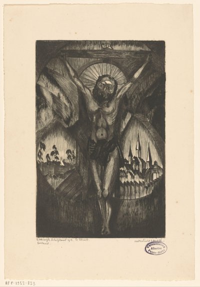 Chrystus na krzyżu Le Christ I (oryginalny tytuł na obiekcie) autorstwa Lodewijk Schelfhout (signed by artist)