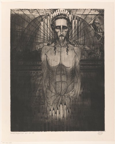 Chrystus pośród katedr Les Cathédrales (tytuł oryginalny) autorstwa Lodewijk Schelfhout (signed by artist)