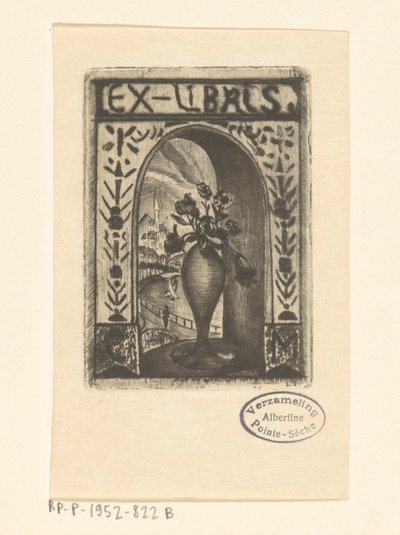 Ekslibris C. van der Meulen autorstwa Lodewijk Schelfhout (signed by artist)