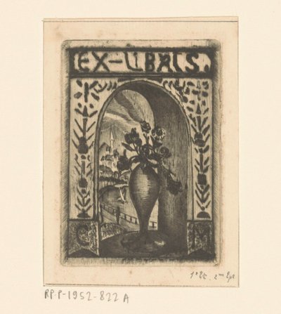 Ekslibris C. van der Meulen autorstwa Lodewijk Schelfhout (signed by artist)