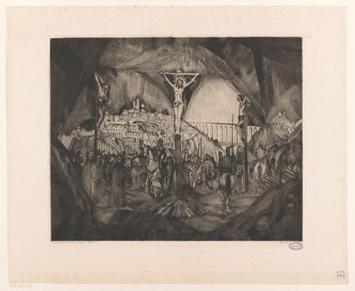 Golgota I (oryginalny tytuł na obiekcie) autorstwa Lodewijk Schelfhout (signed by artist)