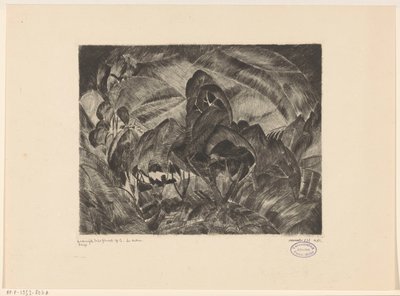 Pagórkowaty krajobraz z drzewami Les Arbres (oryginalny tytuł na obiekcie) autorstwa Lodewijk Schelfhout (signed by artist)