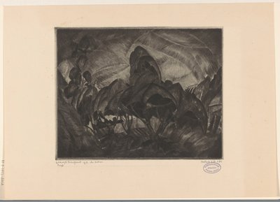 Pagórkowaty krajobraz z drzewami Les Arbres (oryginalny tytuł na obiekcie) autorstwa Lodewijk Schelfhout (signed by artist)