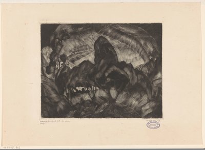 Pagórkowaty krajobraz z drzewami Les Arbres (oryginalny tytuł na obiekcie) autorstwa Lodewijk Schelfhout (signed by artist)