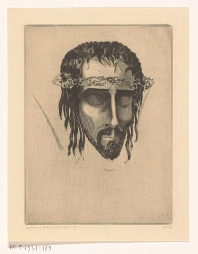 Głowa Chrystusa Tête de Christ IV (oryginalny tytuł) autorstwa Lodewijk Schelfhout (signed by artist)