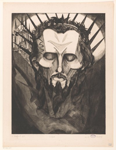Głowa Chrystusa Tête de Christ I (oryginalny tytuł na obiekcie) autorstwa Lodewijk Schelfhout (signed by artist)