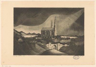 Katedra La Cathédrale (tytuł oryginalny) autorstwa Lodewijk Schelfhout (signed by artist)