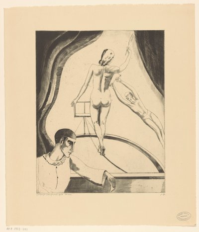 Tancerka na linie, trapezistka i pierrot Le Cirque I (tytuł oryginalny) autorstwa Lodewijk Schelfhout (signed by artist)