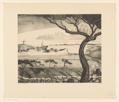 Przybrzeżny krajobraz z wiejską drogą St. Pierre (tytuł oryginalny) autorstwa Lodewijk Schelfhout (signed by artist)