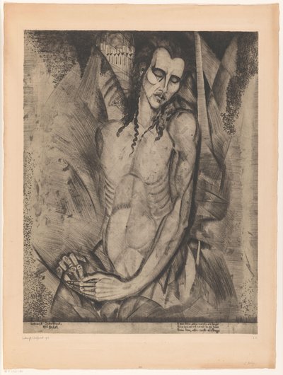 Nagi mężczyzna z zamkniętymi oczami Le Martyr (tytuł oryginalny) autorstwa Lodewijk Schelfhout (signed by artist)