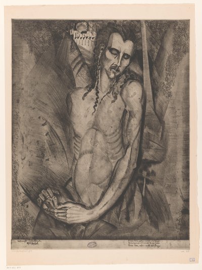 Nagi mężczyzna z zamkniętymi oczami Le Martyr (tytuł oryginalny) autorstwa Lodewijk Schelfhout (signed by artist)