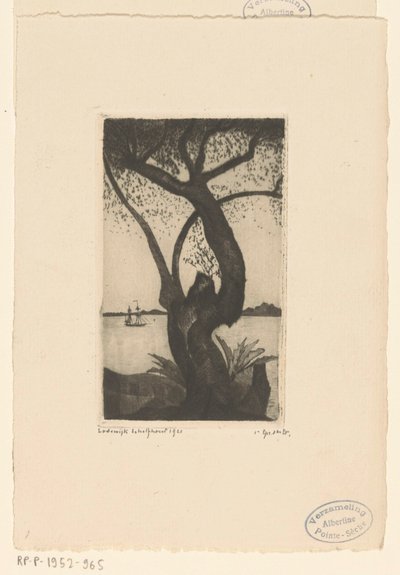Drzewo oliwne na Korsyce Olivier, Corse (tytuł oryginalny) autorstwa Lodewijk Schelfhout (signed by artist)