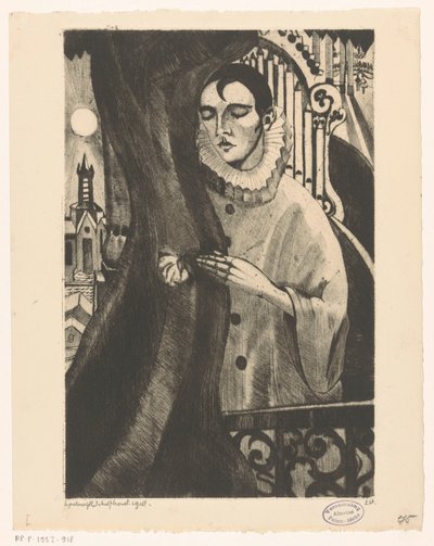Pierrot II (tytuł oryginalny) autorstwa Lodewijk Schelfhout (signed by artist)