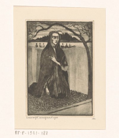 Kobieta przy grobie Femme au tombeau (tytuł oryginalny) autorstwa Lodewijk Schelfhout (signed by artist)