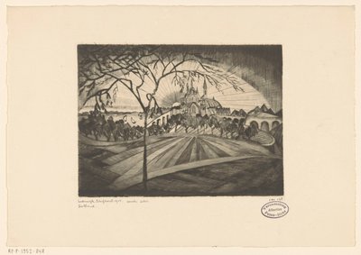 Zachód słońca Coucher de soleil (oryginalny tytuł na obiekcie) autorstwa Lodewijk Schelfhout (signed by artist)