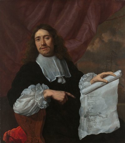 Willem van de Velde II (1633-1707), malarz autorstwa Lodewijk van der Helst