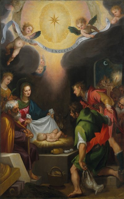 Adoracja pasterzy ze św. Katarzyną Aleksandryjską, 1599. autorstwa Lodovico Cigoli