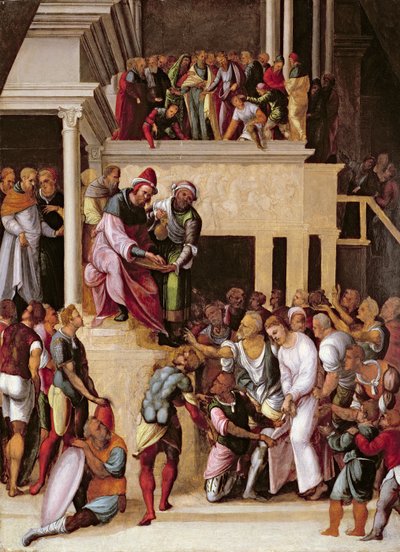 Chrystus przed Piłatem, ok. 1530 autorstwa Lodovico Mazzolino