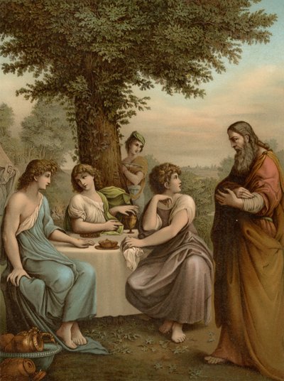Abraham zabawia aniołów autorstwa Lodovico after Carracci