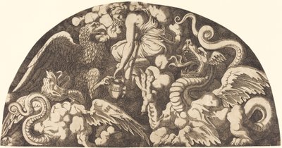Jowisz przynoszący Psyche wodę ze Styksu autorstwa Léon Davent after Giulio Romano