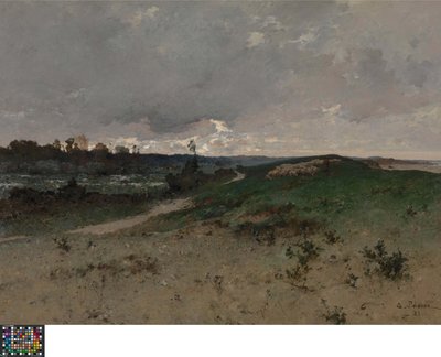 Krajobraz w pobliżu Saint-Jean-le-Thomas (Normandia) autorstwa Leon Germain Pelouse