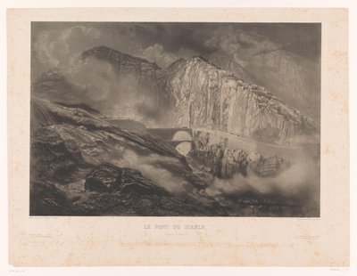 Widok na Diabelski Most na Przełęczy Świętego Gotarda Le Pont du Diable, passage du St. Gothard (tytuł na obiekcie) autorstwa Léon Jean Baptiste Sabatier