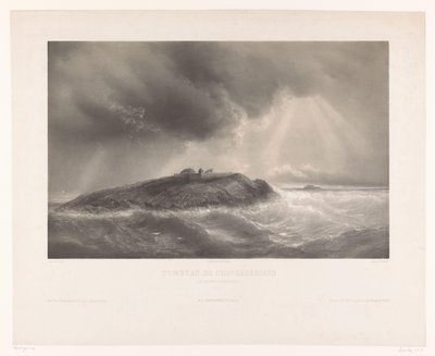 Graf van Francois-Rene de Chateaubriand Grobowiec Chateaubrianda (Ilot du Grand Bey, Rade de St. Malo) (tytuł na obiekcie) autorstwa Léon Jean Baptiste Sabatier