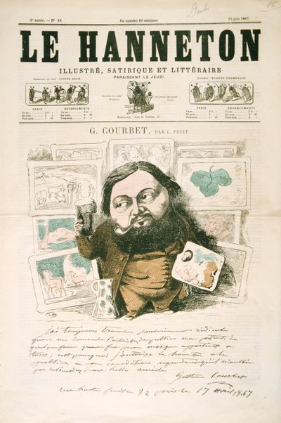 Gustave Courbet, francuski malarz, 1867 autorstwa Léonce Justin Alexandre Petit