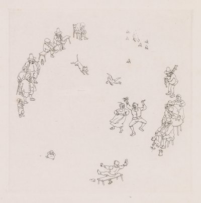 biesiadnicy (Ribauds et Ribaudes) autorstwa Léonce Justin Alexandre Petit