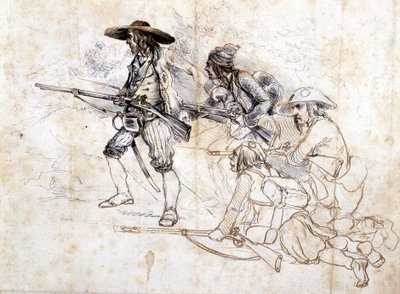 Żołnierze Chouan - rysunek Léonce Pepetit, B.M. de Dinan autorstwa Léonce Justin Alexandre Petit