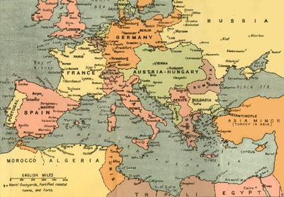 „Europa Środkowa i Morze Śródziemne”, 1919. autorstwa London Geographical Institute
