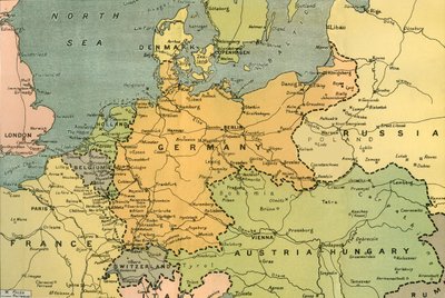 „Mapa Europy Środkowej przedstawiająca główny teatr wojny”, 1919. autorstwa London Geographical Institute