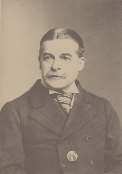 Portret kompozytora Sir Arthura Sullivana 1842-1900, lata 80. XIX wieku. autorstwa London . Photo studio Elliott and