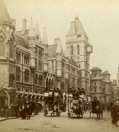 Sądy, Strand, Londyn, koniec XIX wieku. autorstwa London Stereoscopic and Photographic Co
