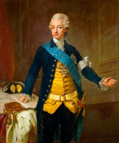 „Portret króla Gustawa III Szwecji (1771-1792)” (Portret Gustawa III Szwecji) Obraz Lorenza II Pascha (1733-1805) autorstwa Lorens the Younger Pasch