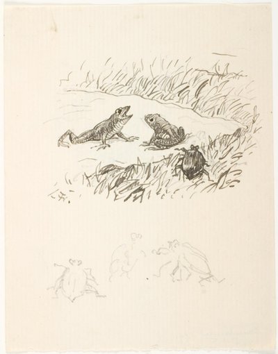 Szkic ilustracji dla Skarnbassen autorstwa Lorenz Frølich