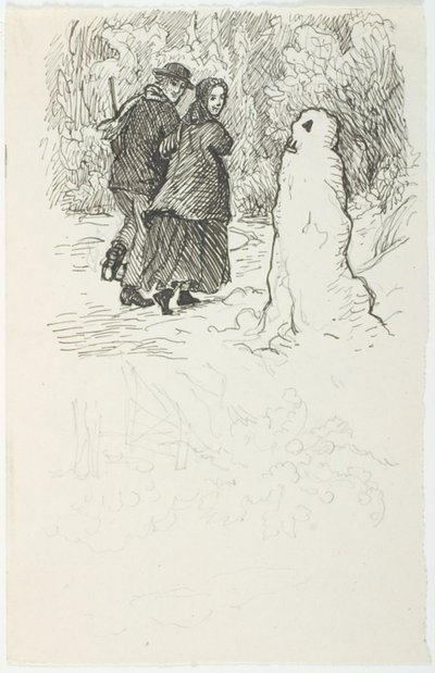 Szkic ilustracji do bałwana autorstwa Lorenz Frølich