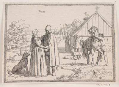 Ilustracja do wiersza Adama Oehlenschlägera „Dwie wieże kościelne” autorstwa Lorenz Frølich