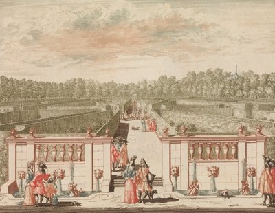 Het Groote Doolhof”, w: Tooneel Der Voornaamste Nederlands Huizen, En Lust Hoven, Naar T ..., n.d.. autorstwa Lorenz Scherm