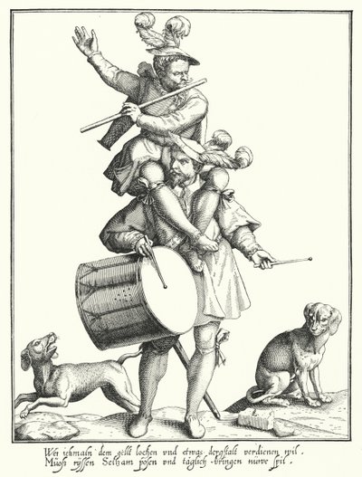 Perkusista i Fifer (grafika) autorstwa Lorenz Strauch
