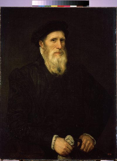 „Portret starca” (Portret starca) Obraz przypisywany Lorenzo Lotto (1480-1556) ok. 1550 Wymiary 93x72 cm Sankt Petersburg Ermitaż autorstwa Lorenzo (attr. to) Lotto