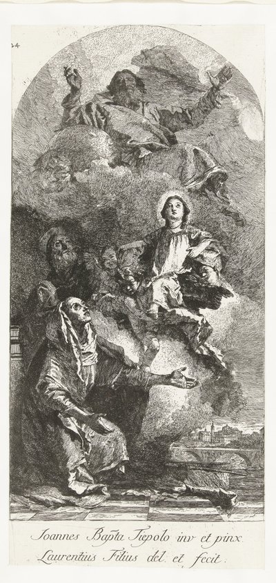 Św. Joachim i Anna z Bogiem Ojcem i Dziewicą Św. Anna i Joachim z Maryją i Bogiem Ojcem autorstwa Lorenzo Baldissera Tiepolo
